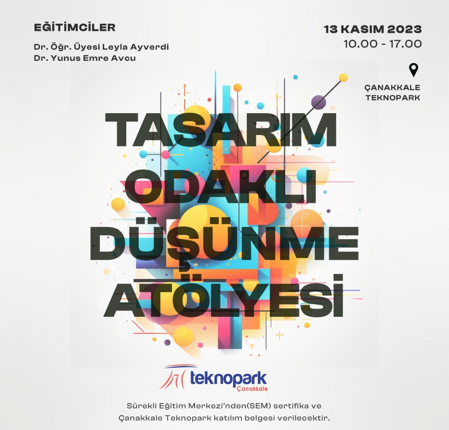 Tasarım Odaklı Düşünme Atölyesi Başvuruları Başladı