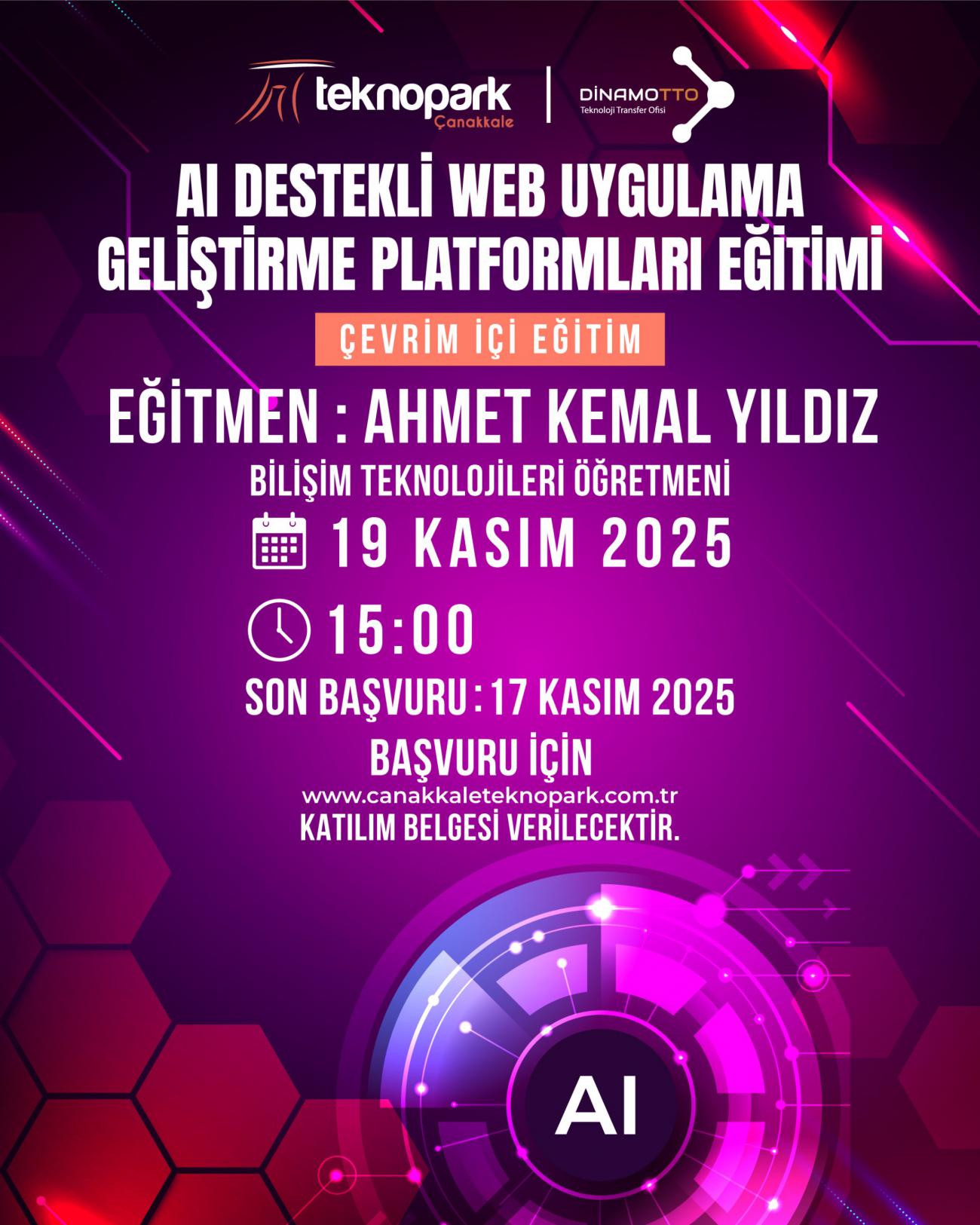AI Destekli Web Uygulama Geliştirme Platformları Eğitimi